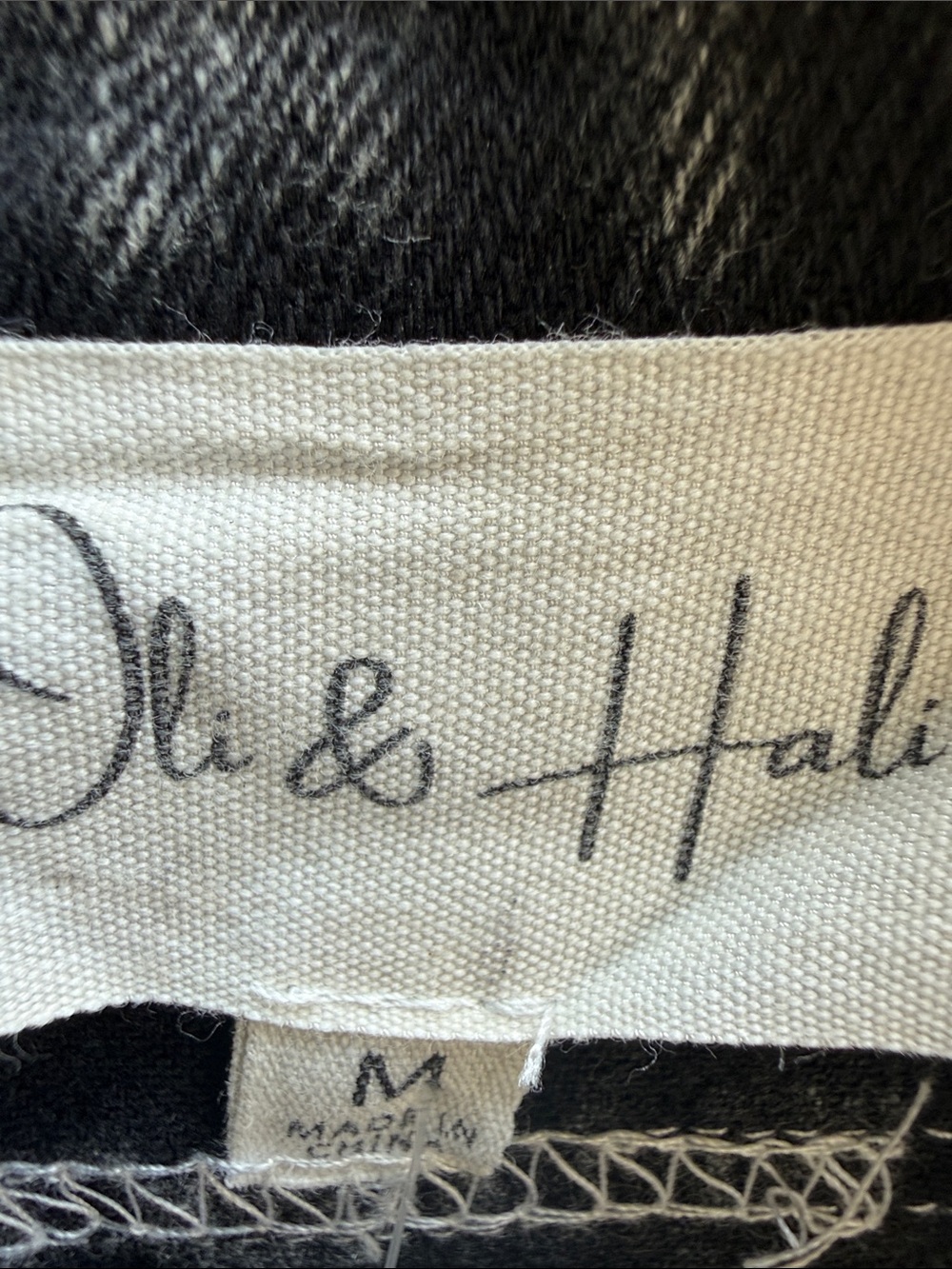Oli & Hali Black and White Patchwork Jean Shacket - Picture 6 of 6